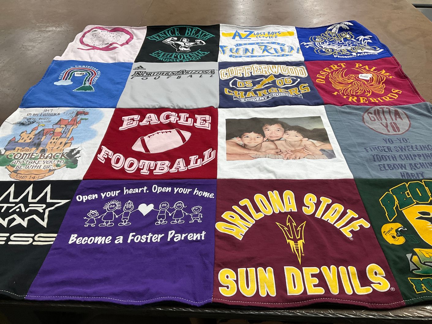 T-shirt quilt featuring eagle football by Nancy from AZ