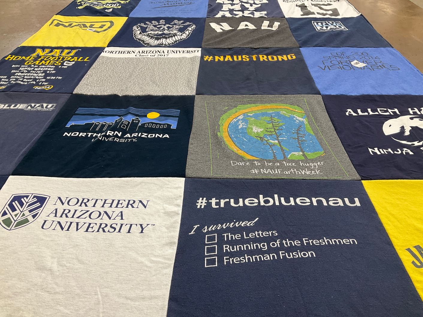 T-shirt quilt from northern arizona university by Jessica from AZ