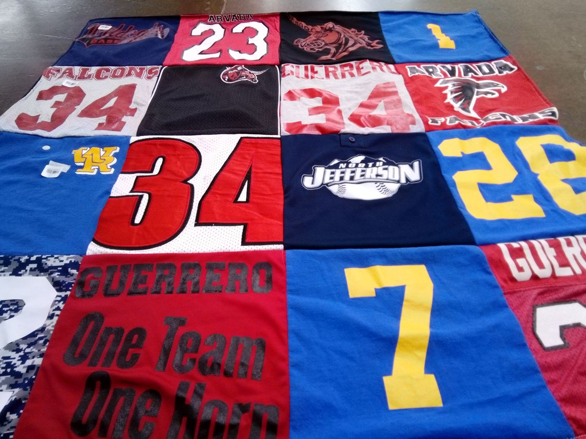 T-shirt quilt featuring arvada high school falcons by payton from CO