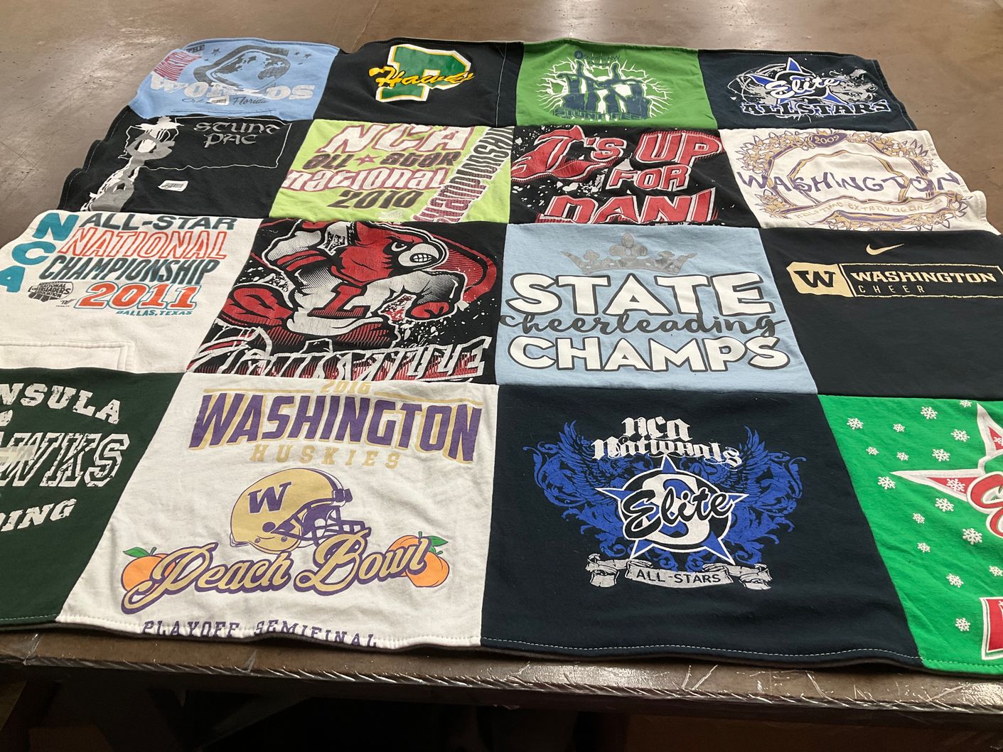 T-shirt quilt featuring washington huskies by Cassidy from MT