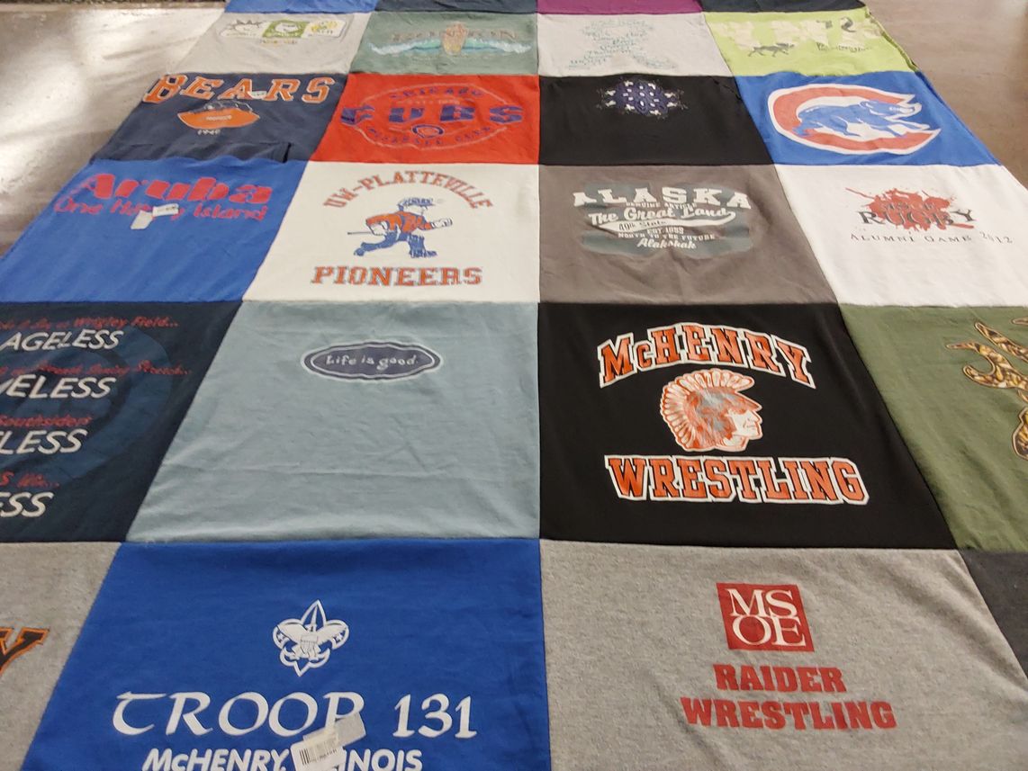 T-shirt quilt featuring mchenry wrestling by Jean from IL
