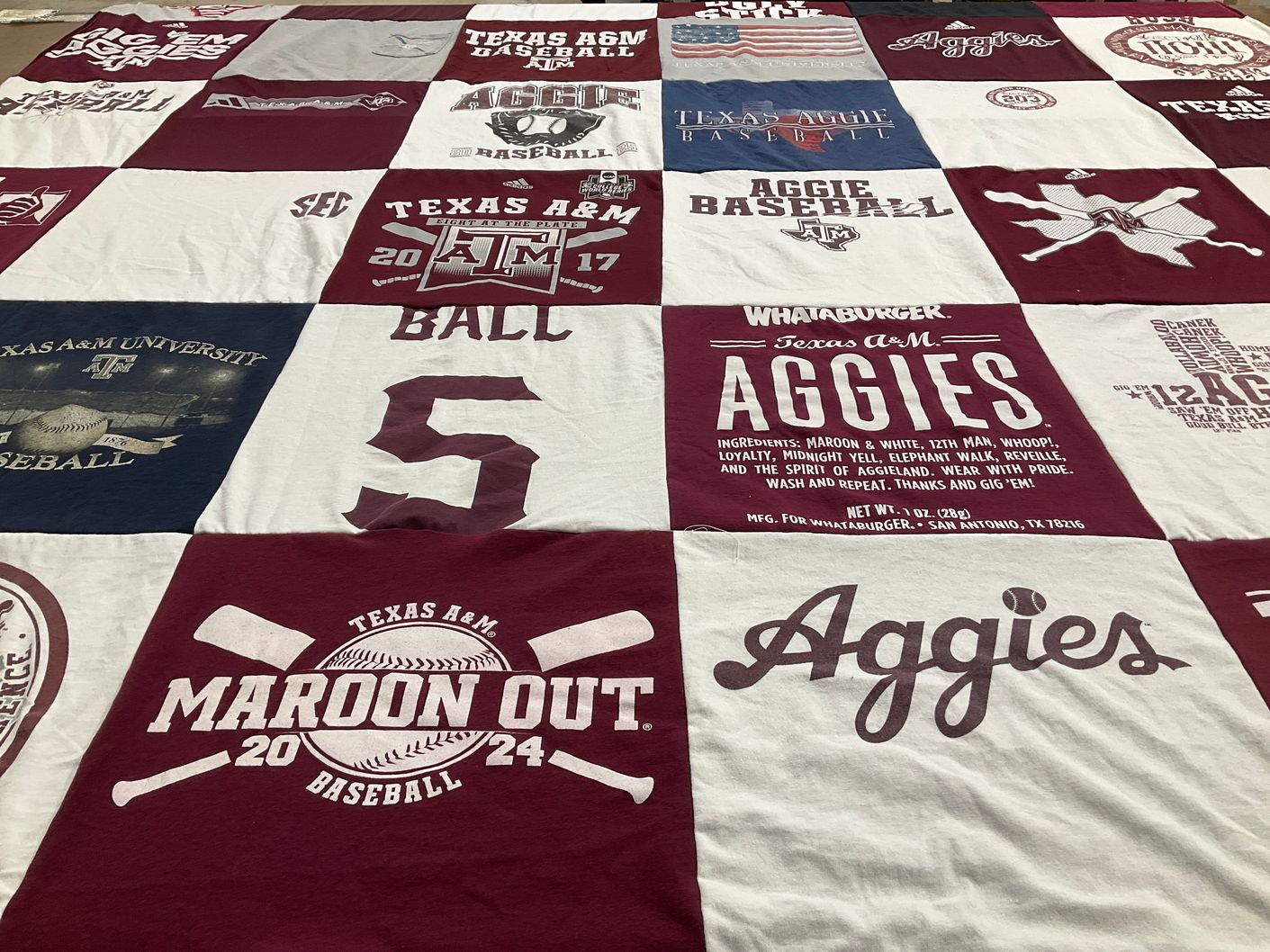 T-shirt quilt from texas a&m university by Matthew from TX