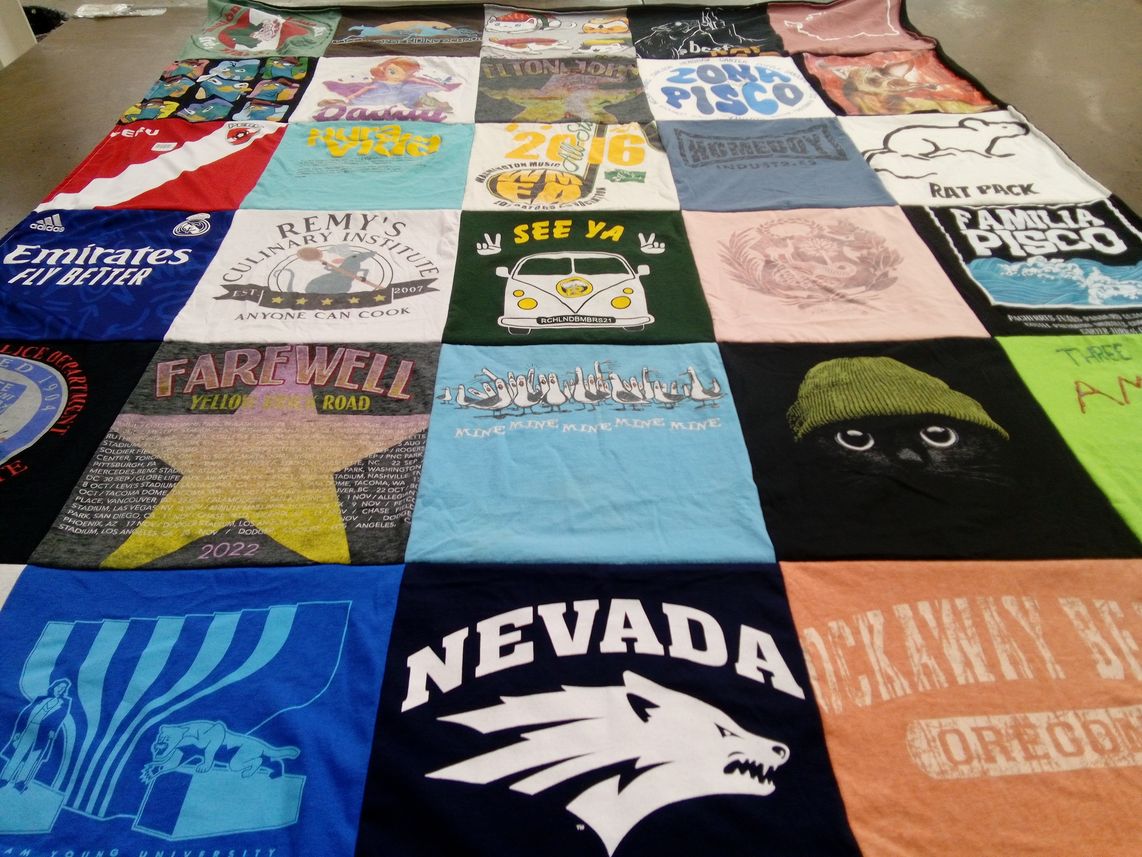 T-shirt quilt featuring nevada wolf pack by Braelin from UT