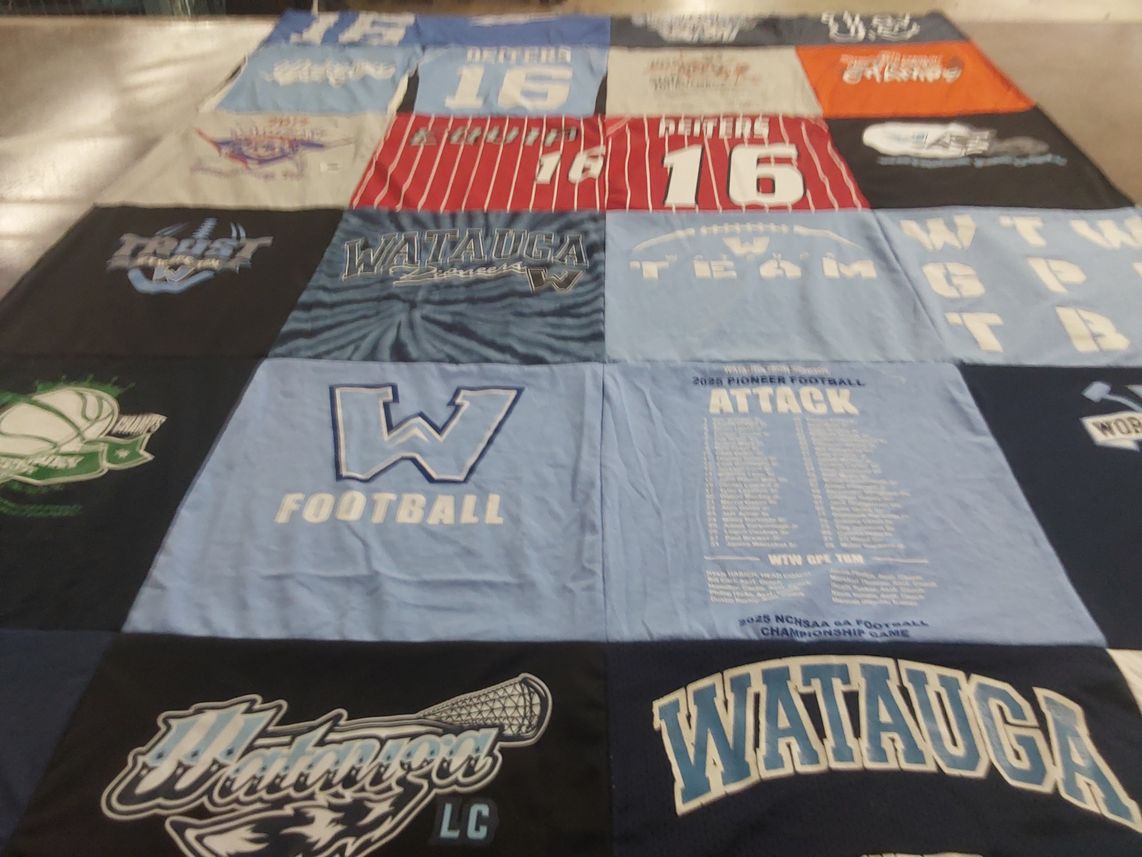 T-shirt quilt featuring watauga high school football by SueAnn from NC