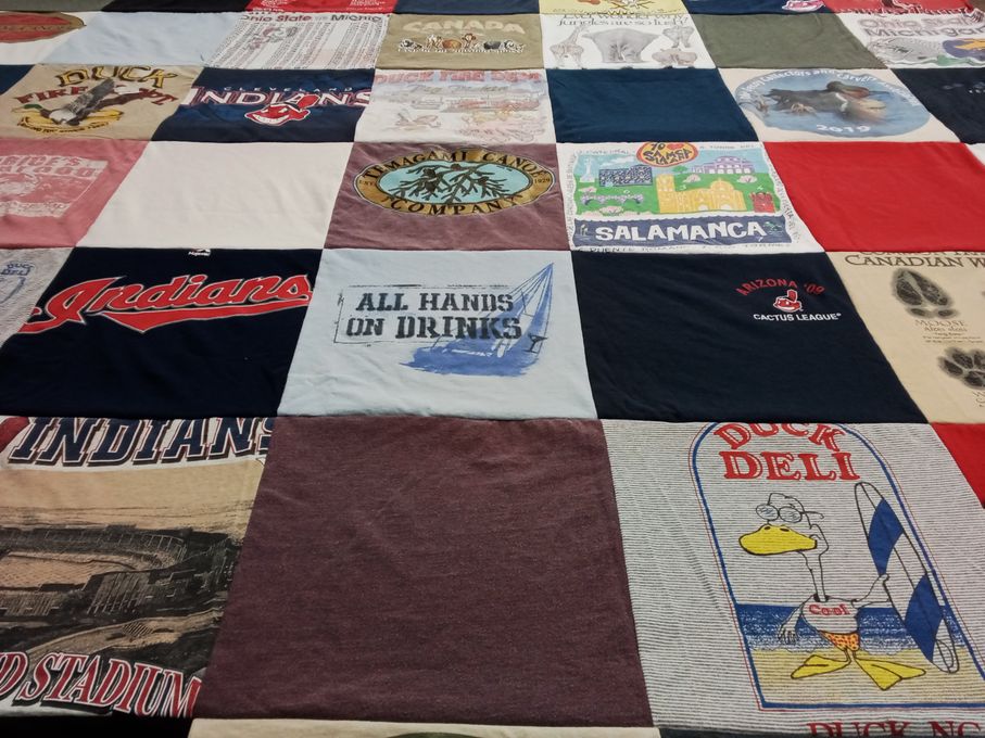 T-shirt quilt featuring cleveland indians by Amanda from OH