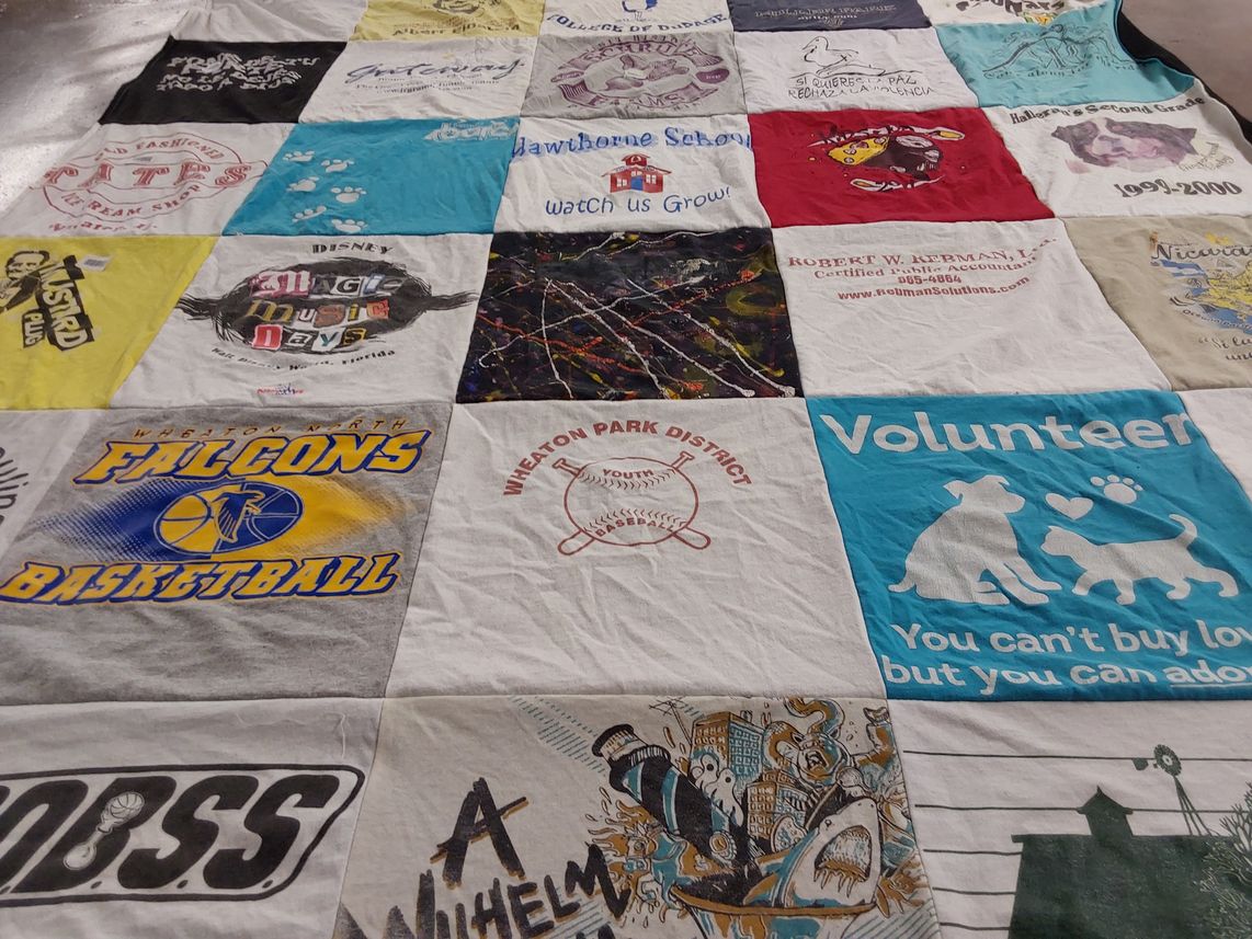 T-shirt quilt featuring wheaton north high school falcons basketball by Paul from MA
