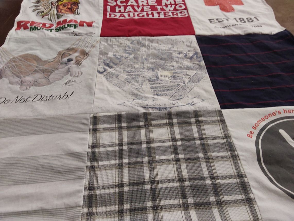 T-shirt quilt with animals, pets themes by sara from NV