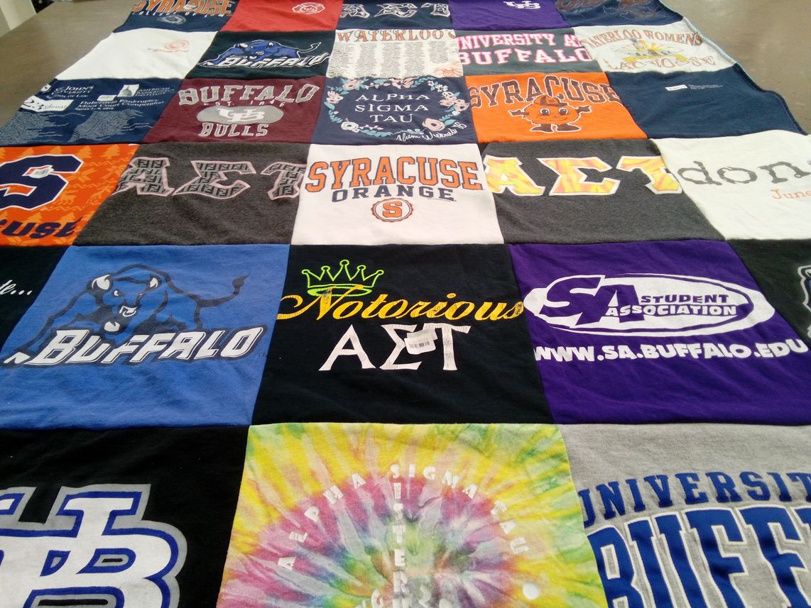 T-shirt quilt featuring buffalo bulls, syracuse orange by Sue from SC