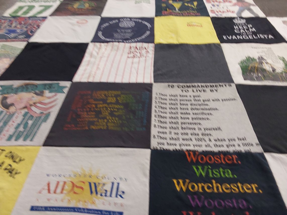 T-shirt quilt with community, health themes by Maria from MA