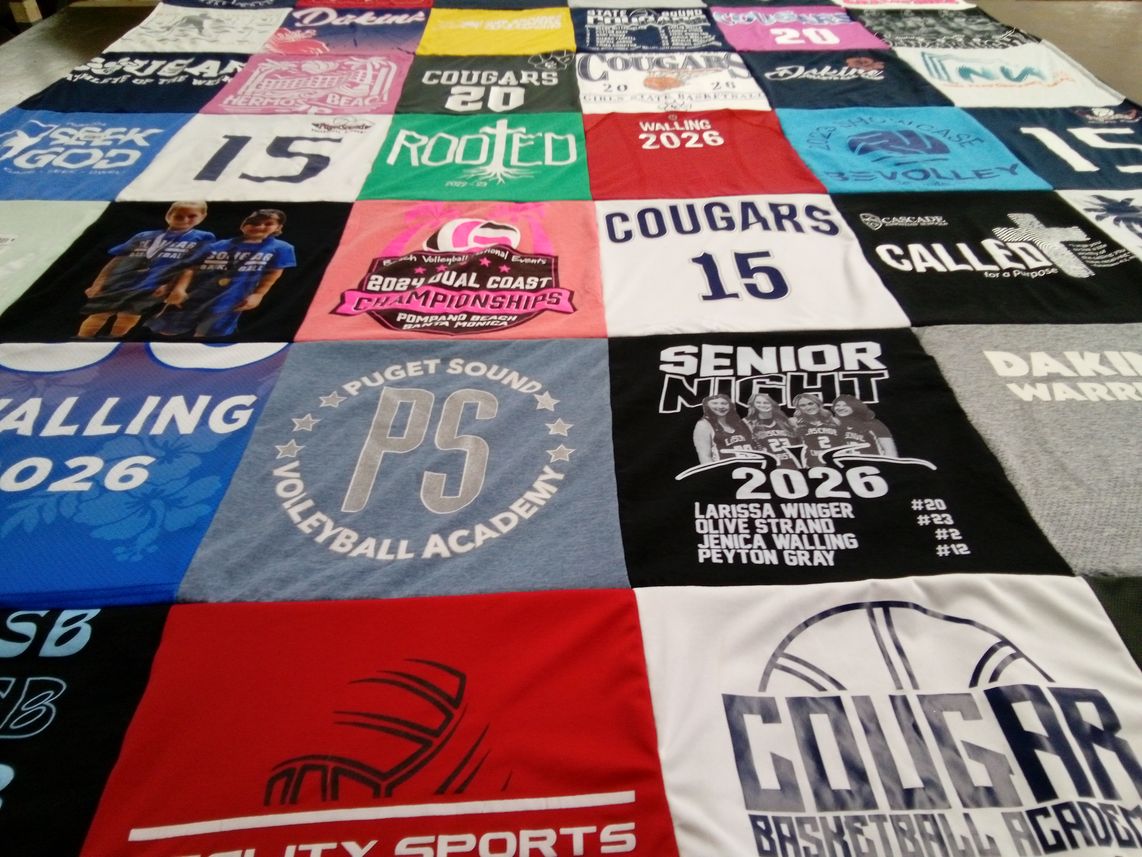 T-shirt quilt featuring cougar basketball academy by Jennifer from WA
