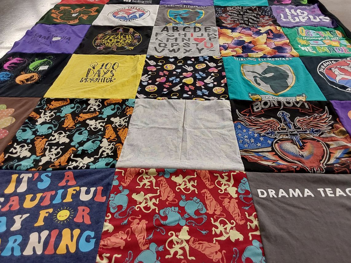 T-shirt quilt from stirling elementary school by Tania from FL