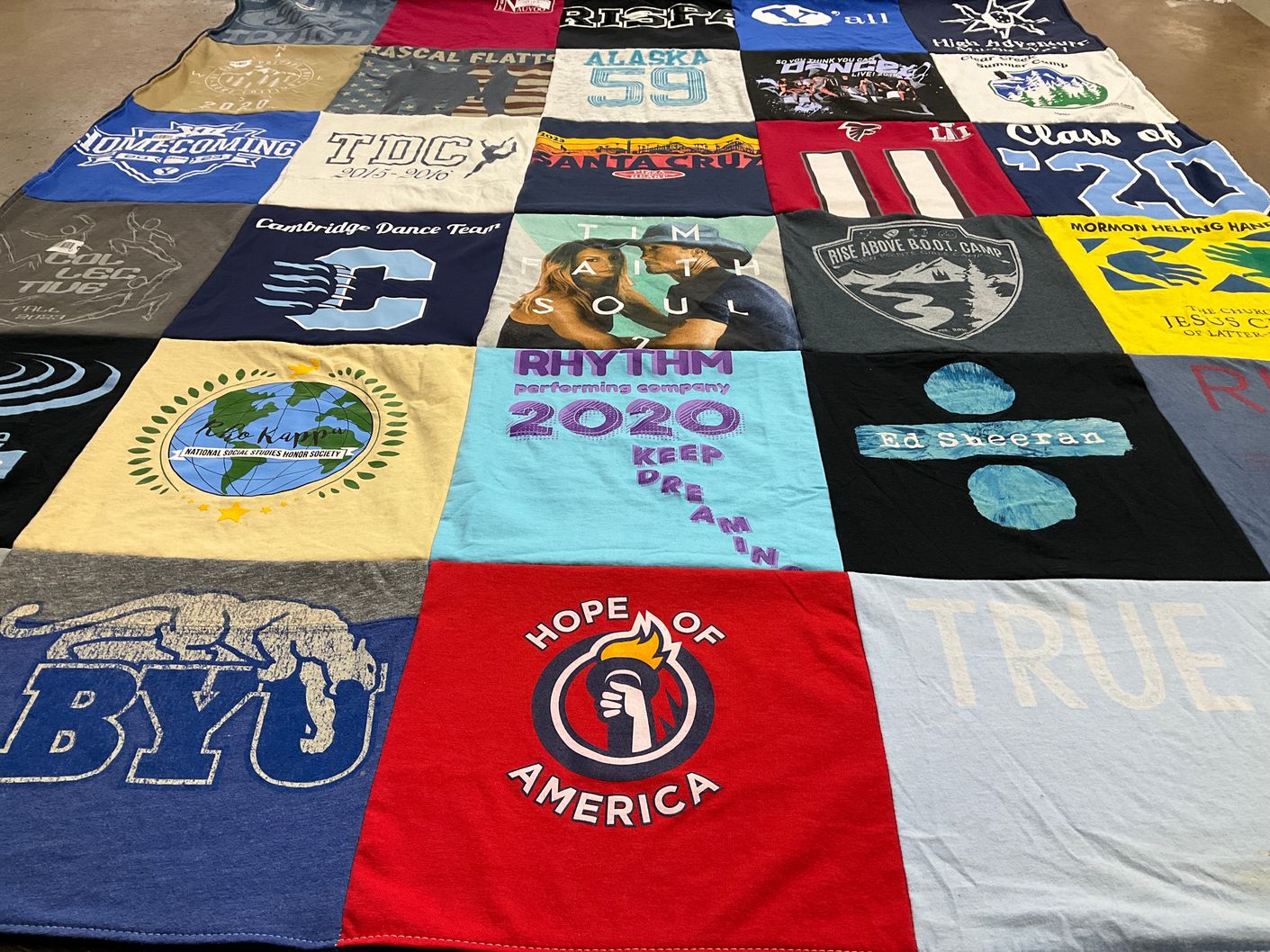 T-shirt quilt from brigham young university by Asia from UT