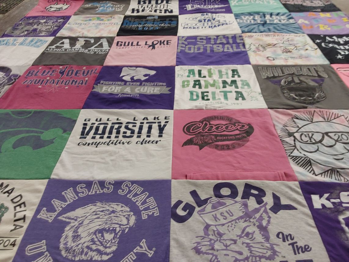 T-shirt quilt featuring kansas state university wildcats by Julie from MI
