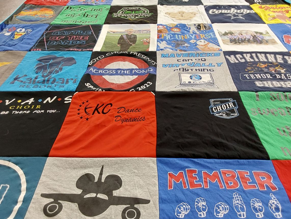 T-shirt quilt from mckinney high school, boyd high school by Crystal from TX