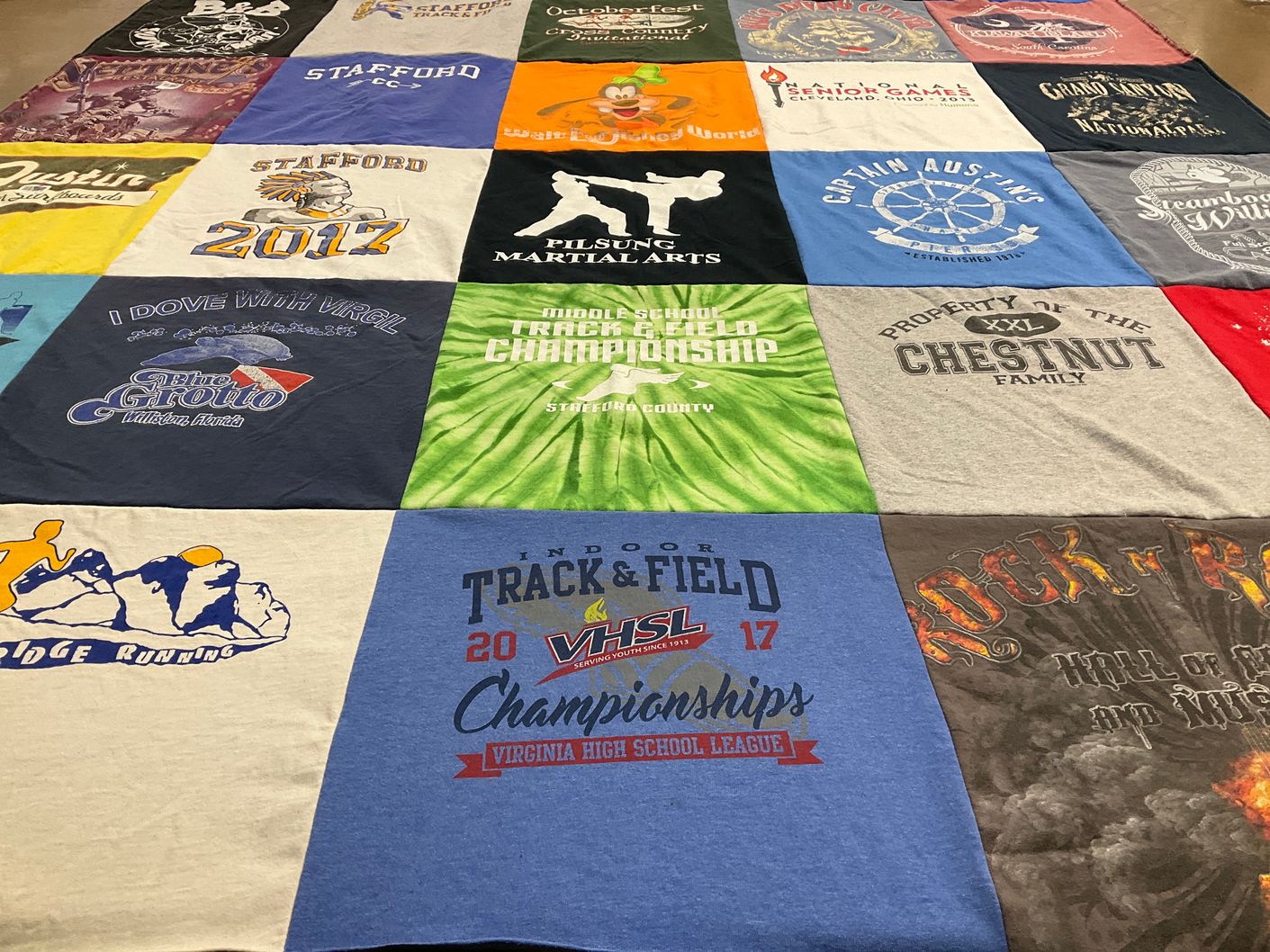 T-shirt quilt from stafford high school by Tracey from VA