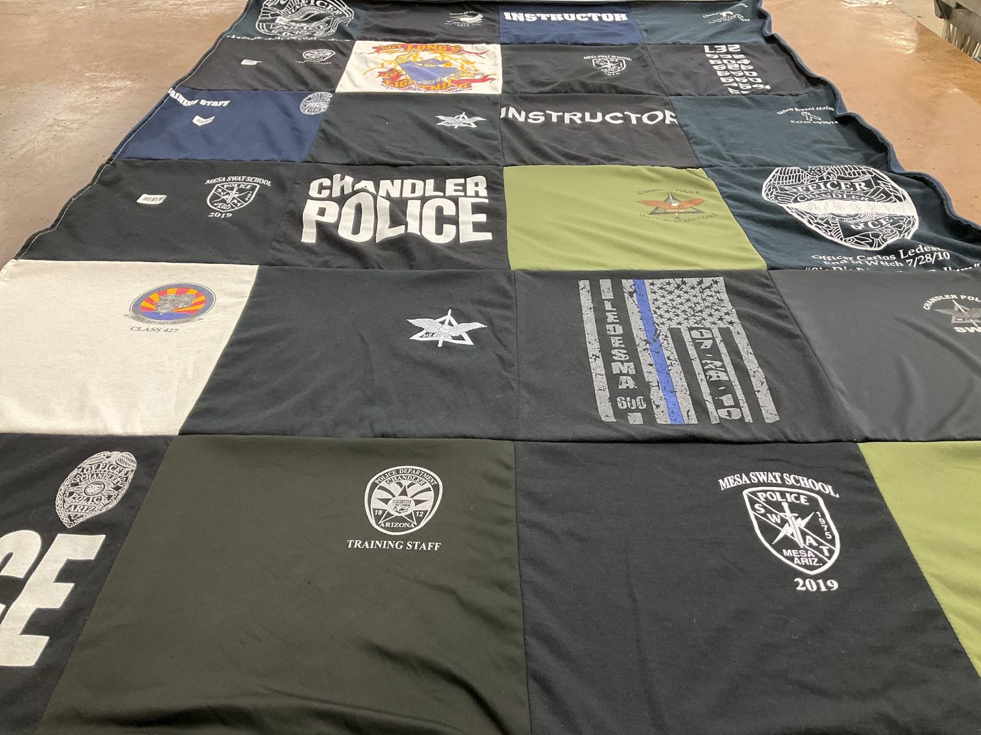 T-shirt quilt from mesa swat school by Ashley from AZ