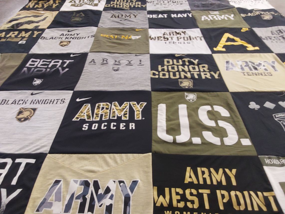 T-shirt quilt featuring army black knights soccer, army black knights tennis by Abigail from NY