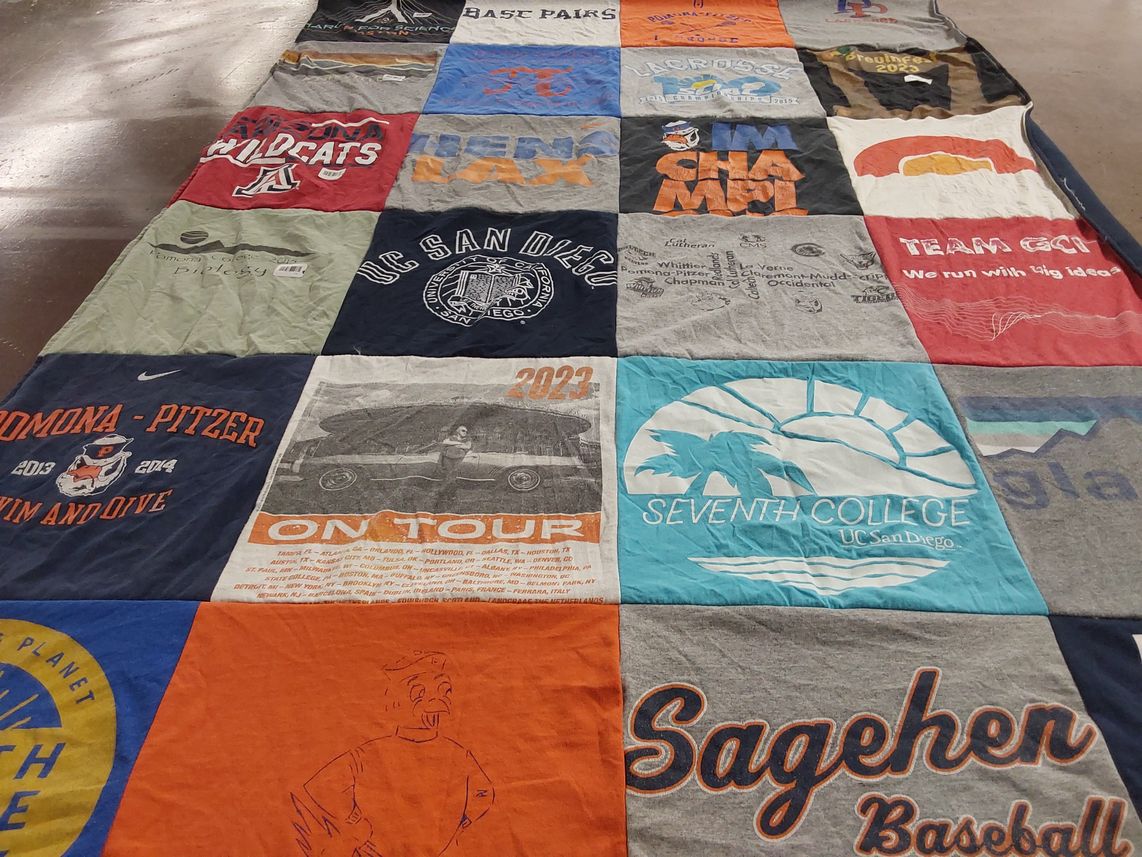 T-shirt quilt featuring sagehen baseball by Brenna from CA
