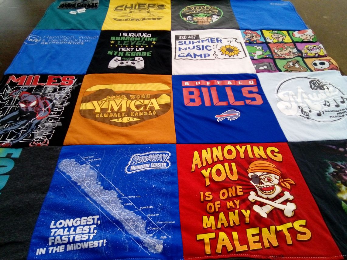 T-shirt quilt featuring buffalo bills by Laura from KS