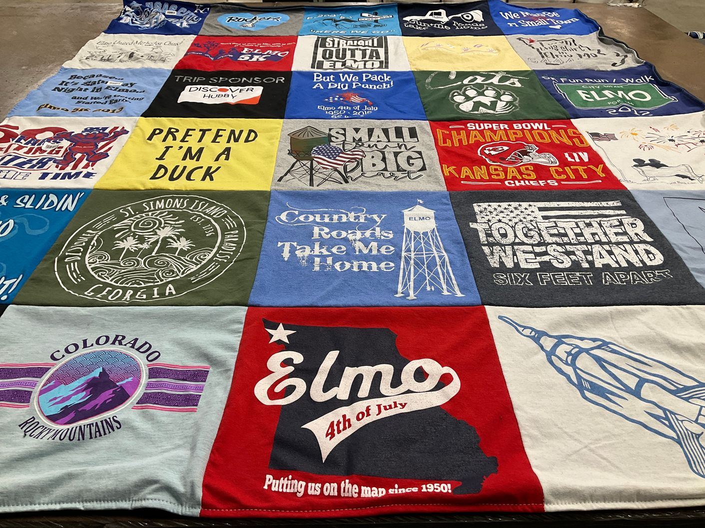 T-shirt quilt featuring kansas city chiefs by Susan from MO
