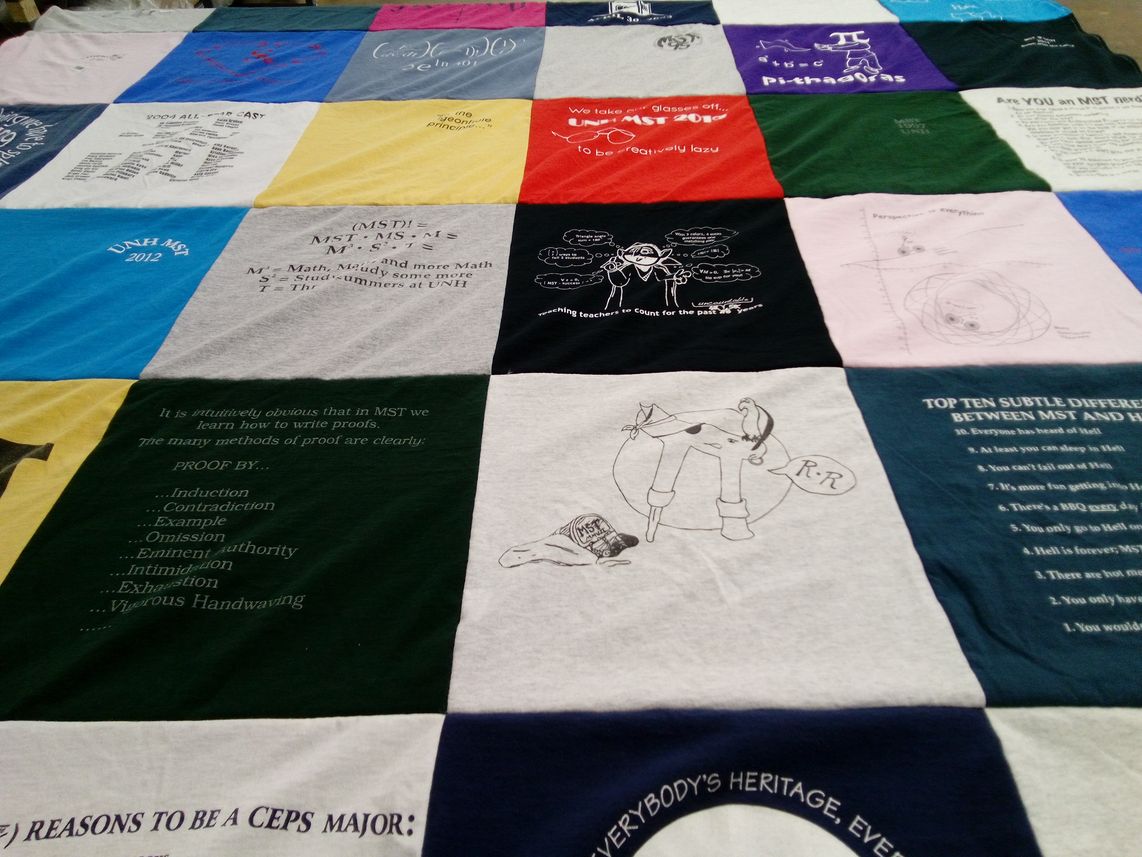 T-shirt quilt from university of new hampshire by Karen from NH