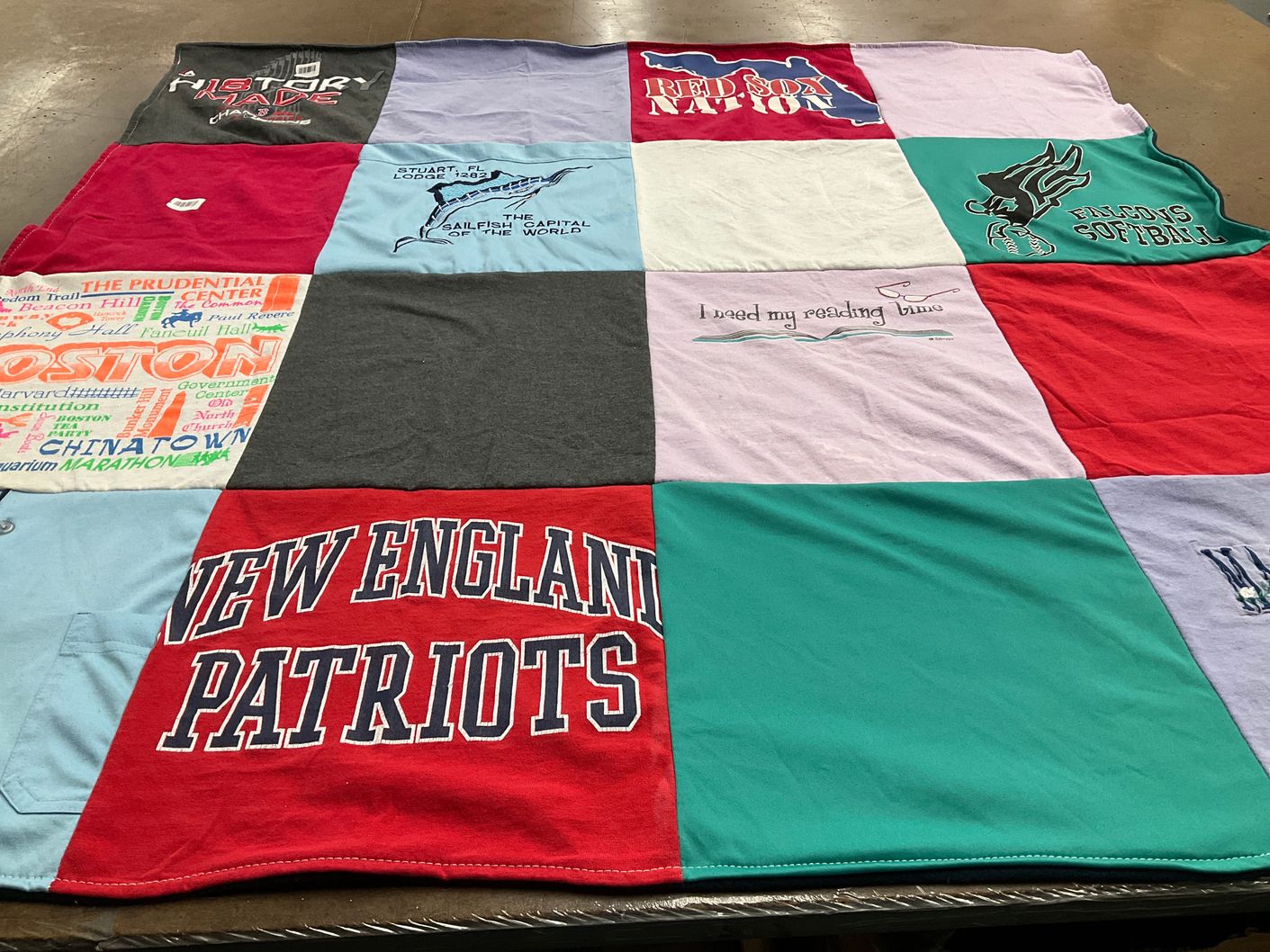 T-shirt quilt featuring new england patriots by Olivia from NC