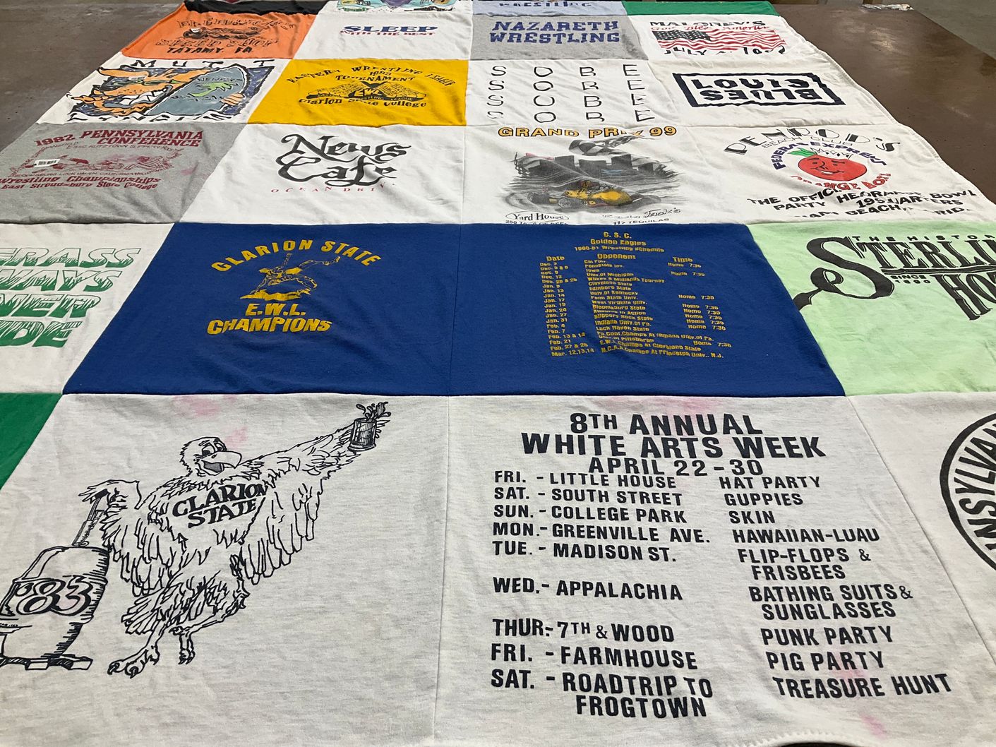 T-shirt quilt from clarion state university by Robert from PA