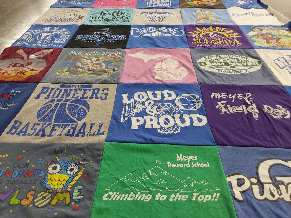 T-shirt quilt featuring lady pioneers basketball by Alissa from MI