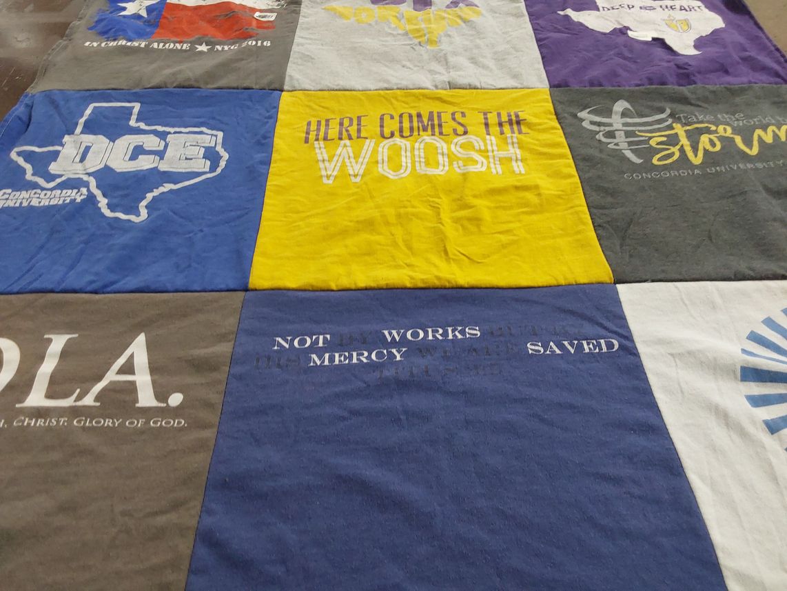 T-shirt quilt from concordia university by Rhonda from TX