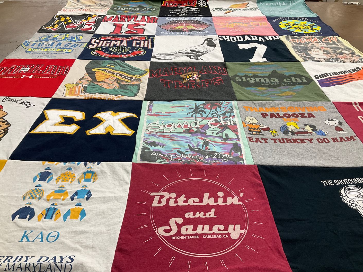 T-shirt quilt from university of maryland by Conner from CA