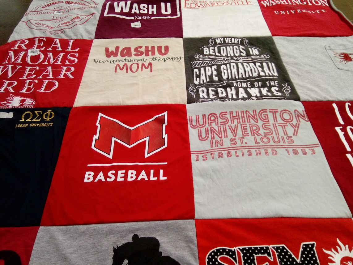 T-shirt quilt featuring redhawks baseball by Tracy from MO