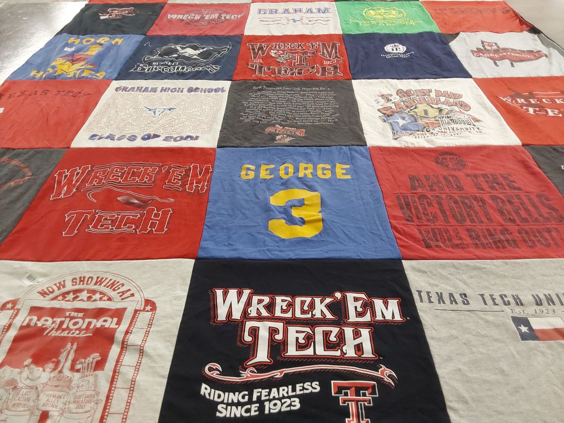 T-shirt quilt featuring texas tech university by Stacy from TX