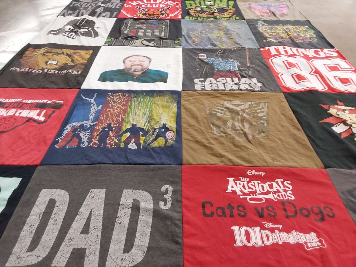 T-shirt quilt from prairie heights middle school by Alison from IN