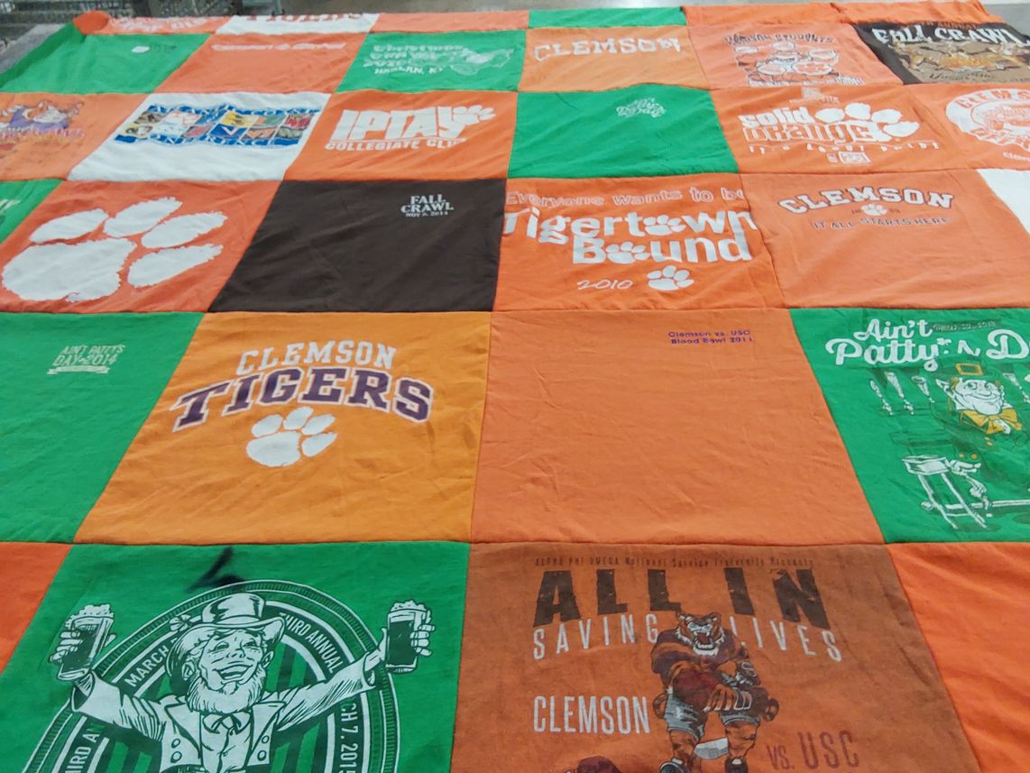 T-shirt quilt from clemson university by Allison from NC