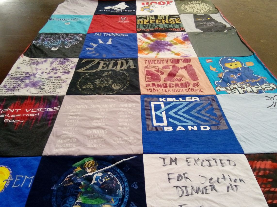 T-shirt quilt featuring keller band by Ashley from TX