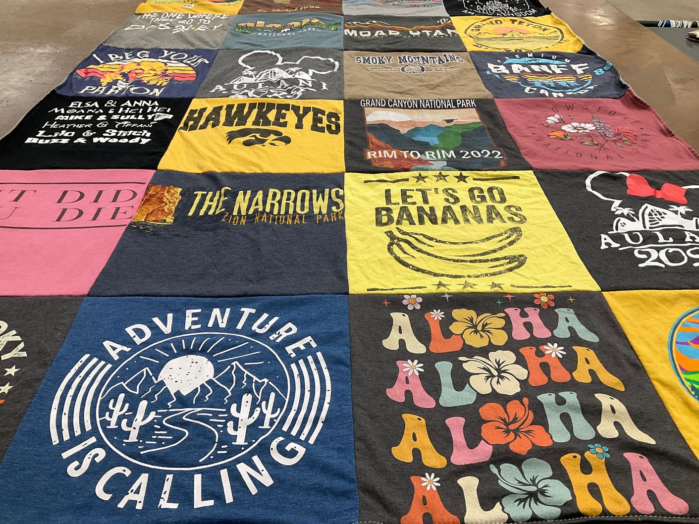 T-shirt quilt featuring hawkeyes by Heather from CA