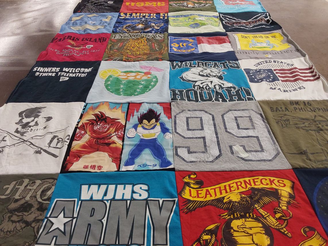 T-shirt quilt from wilmington junior high school by Helen from NC