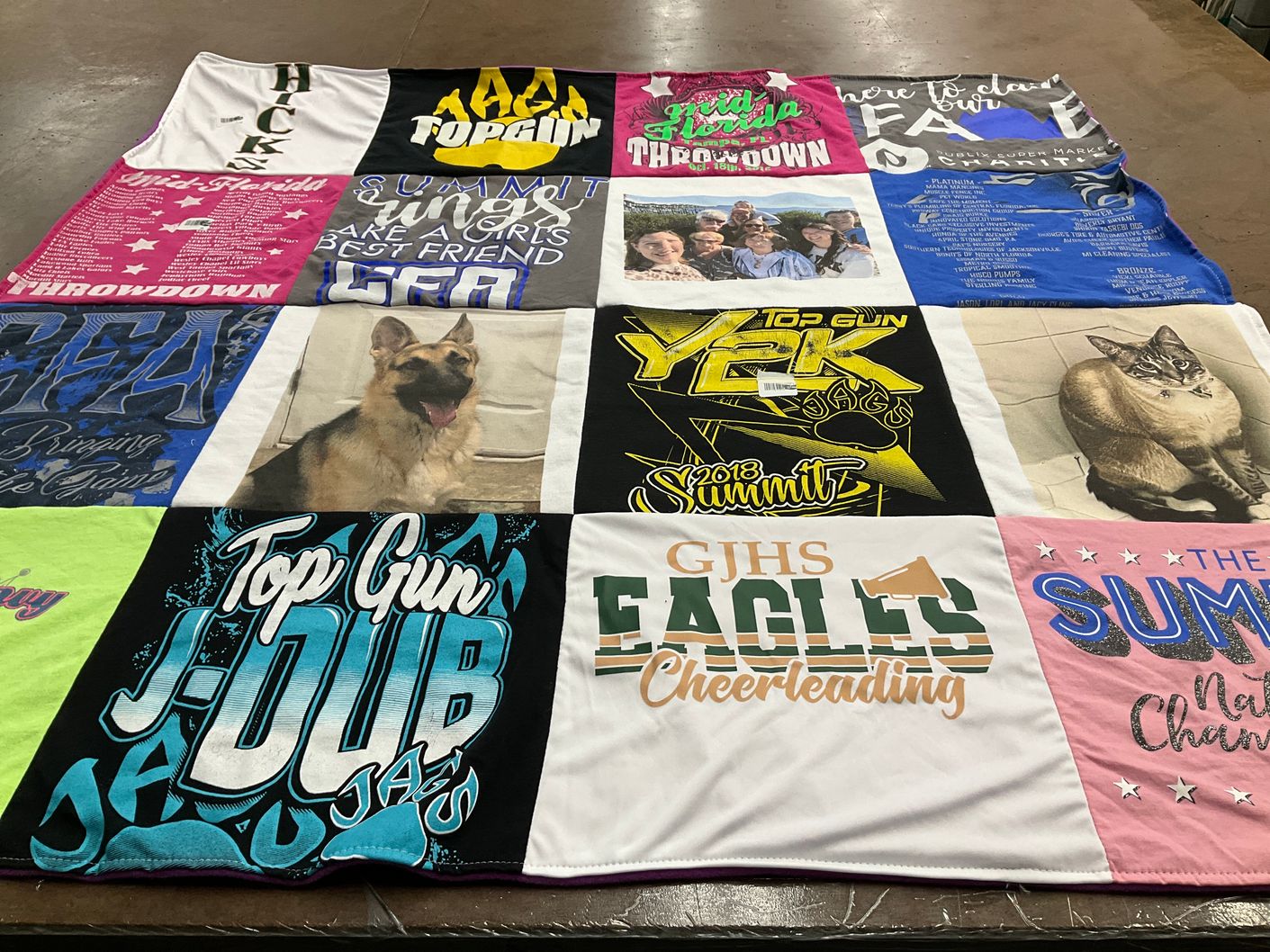 T-shirt quilt featuring greenjacket high school eagles by Jaimie from FL