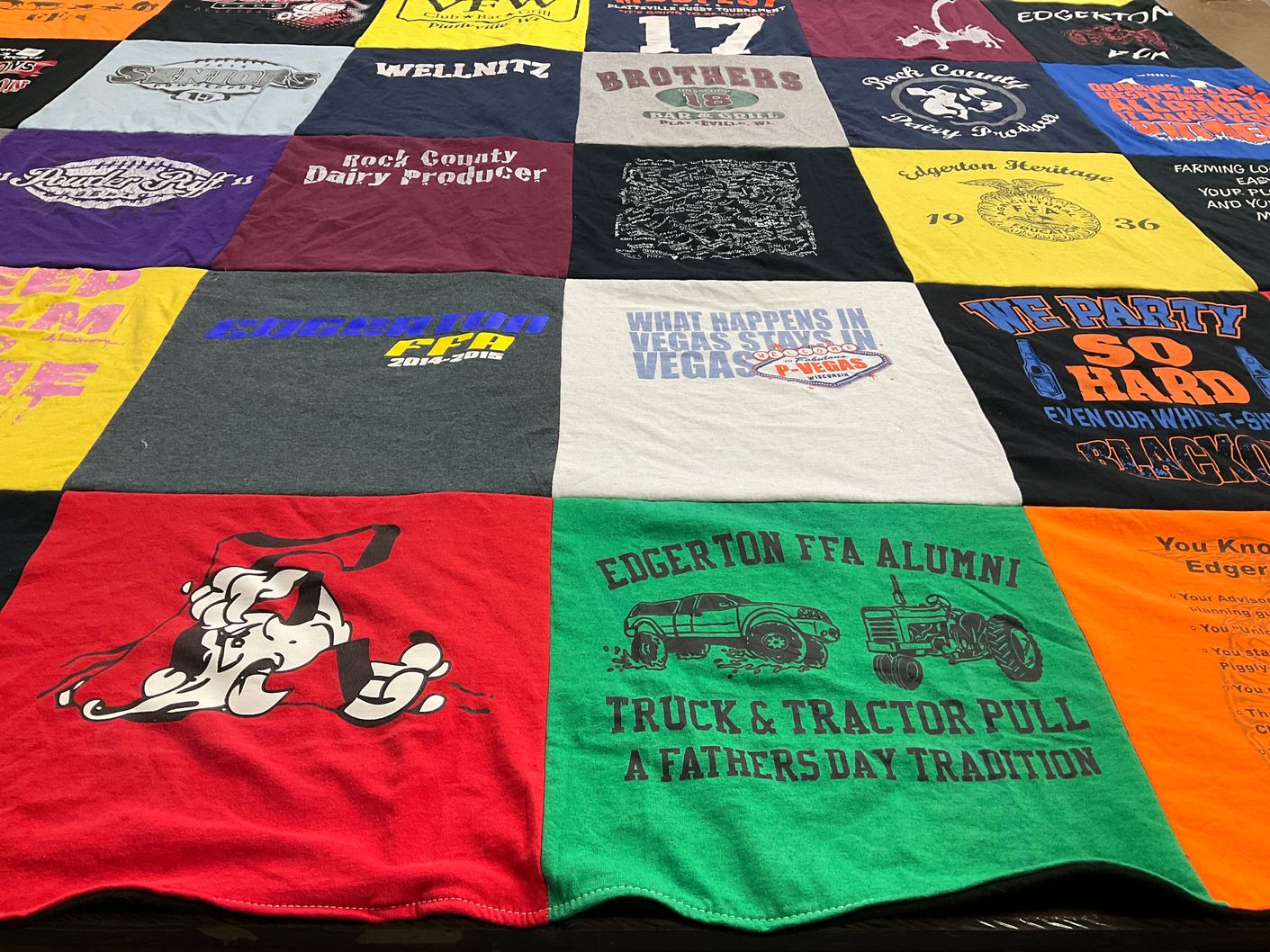 T-shirt quilt from edgerton high school by Meghan from WI