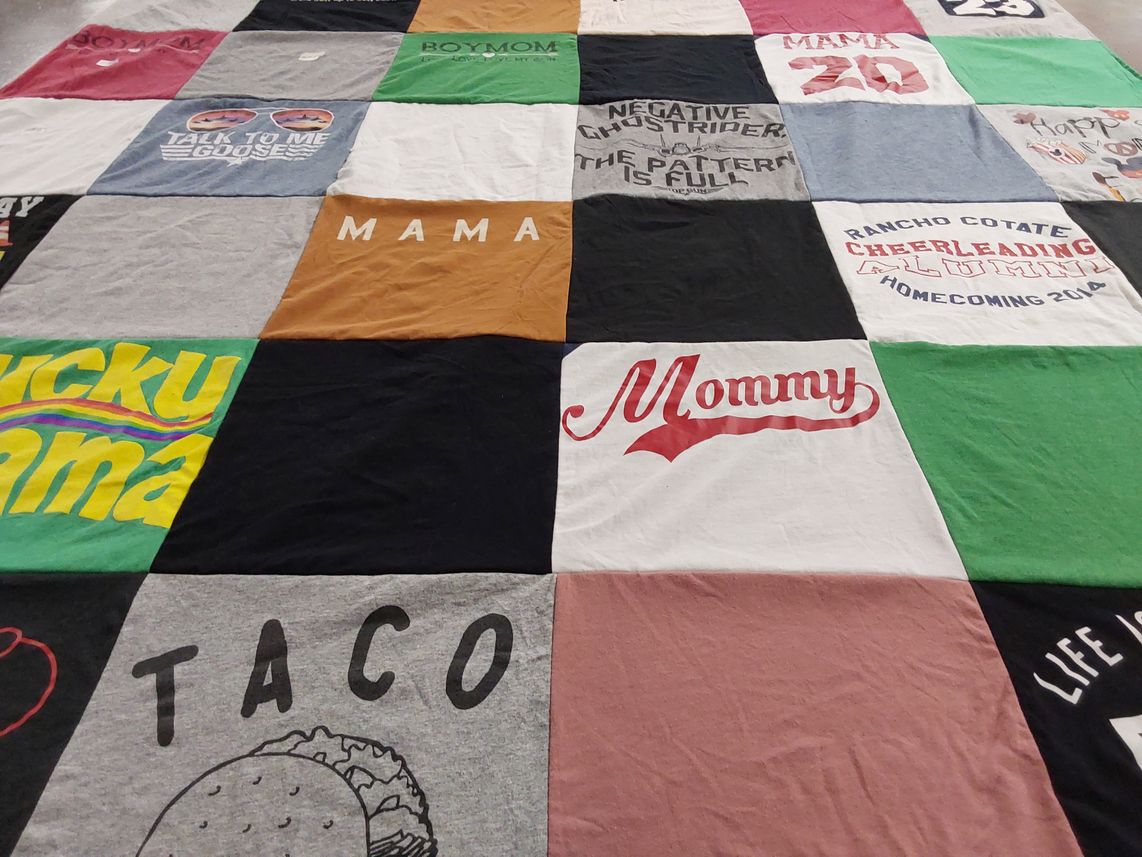 T-shirt quilt from rancho cotate high school by Cristina from CA