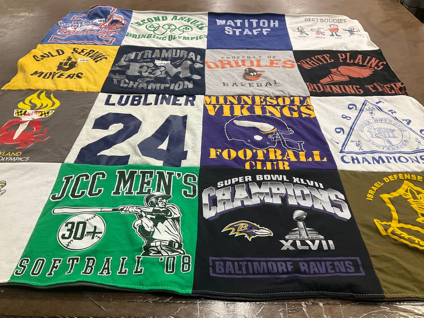 T-shirt quilt featuring minnesota vikings football club, baltimore ravens by James from MD