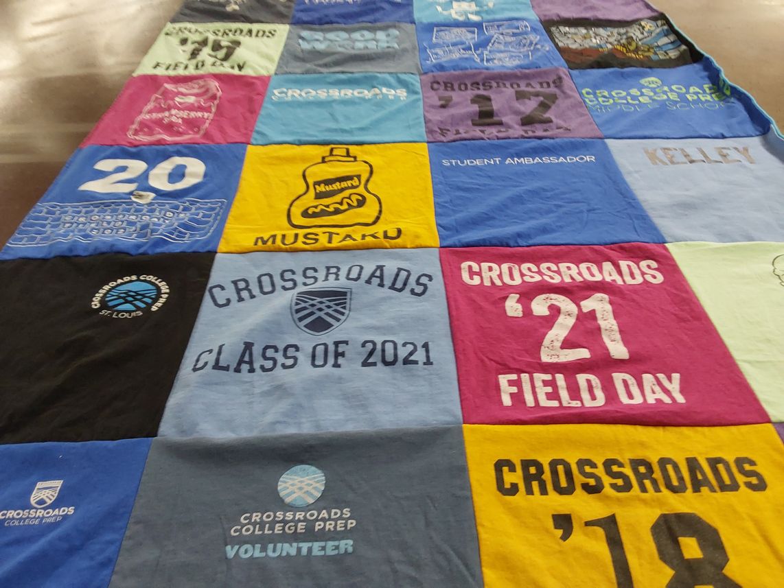 T-shirt quilt from crossroads college prep by Erin from MO