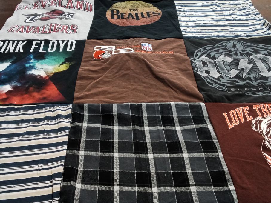 T-shirt quilt featuring cleveland browns, cleveland cavaliers by Anna from MI