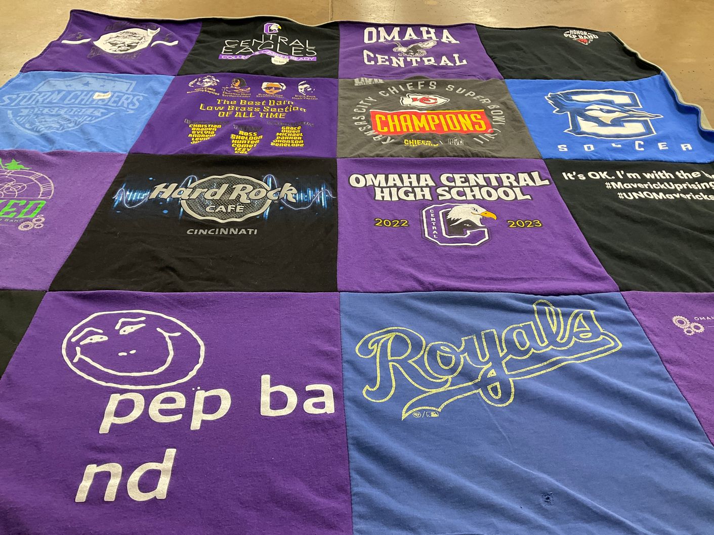 T-shirt quilt from omaha central high school by Melissa from NE