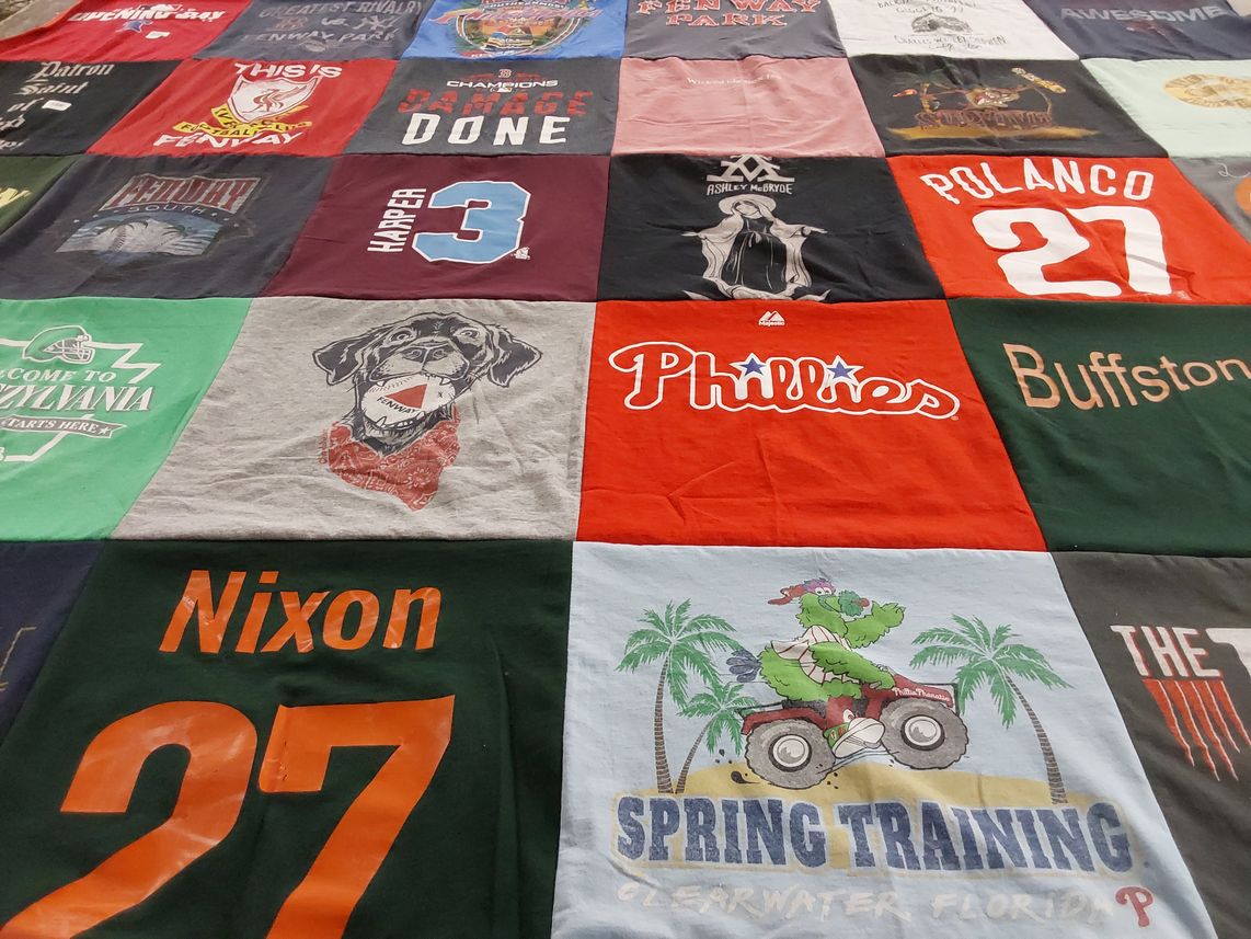 T-shirt quilt featuring philadelphia phillies by Catherine from PA