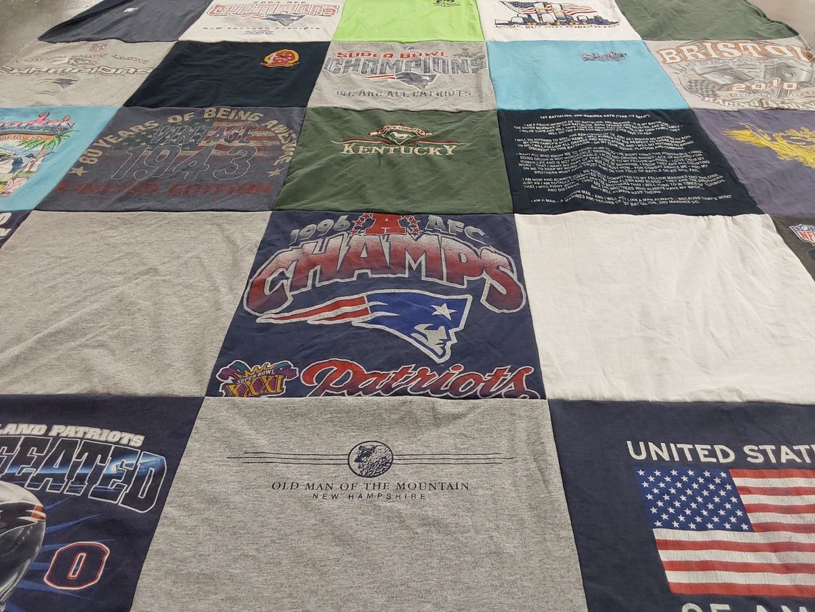 T-shirt quilt featuring new england patriots by Celeste from FL