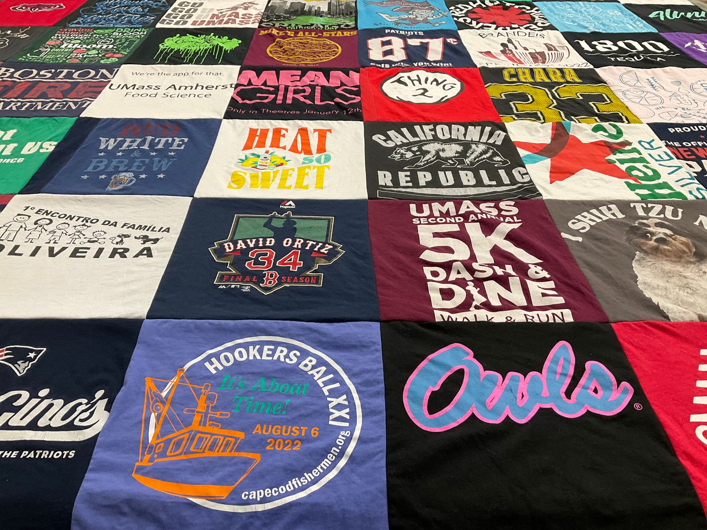 T-shirt quilt featuring boston red sox, new england patriots by Rosiana from FL