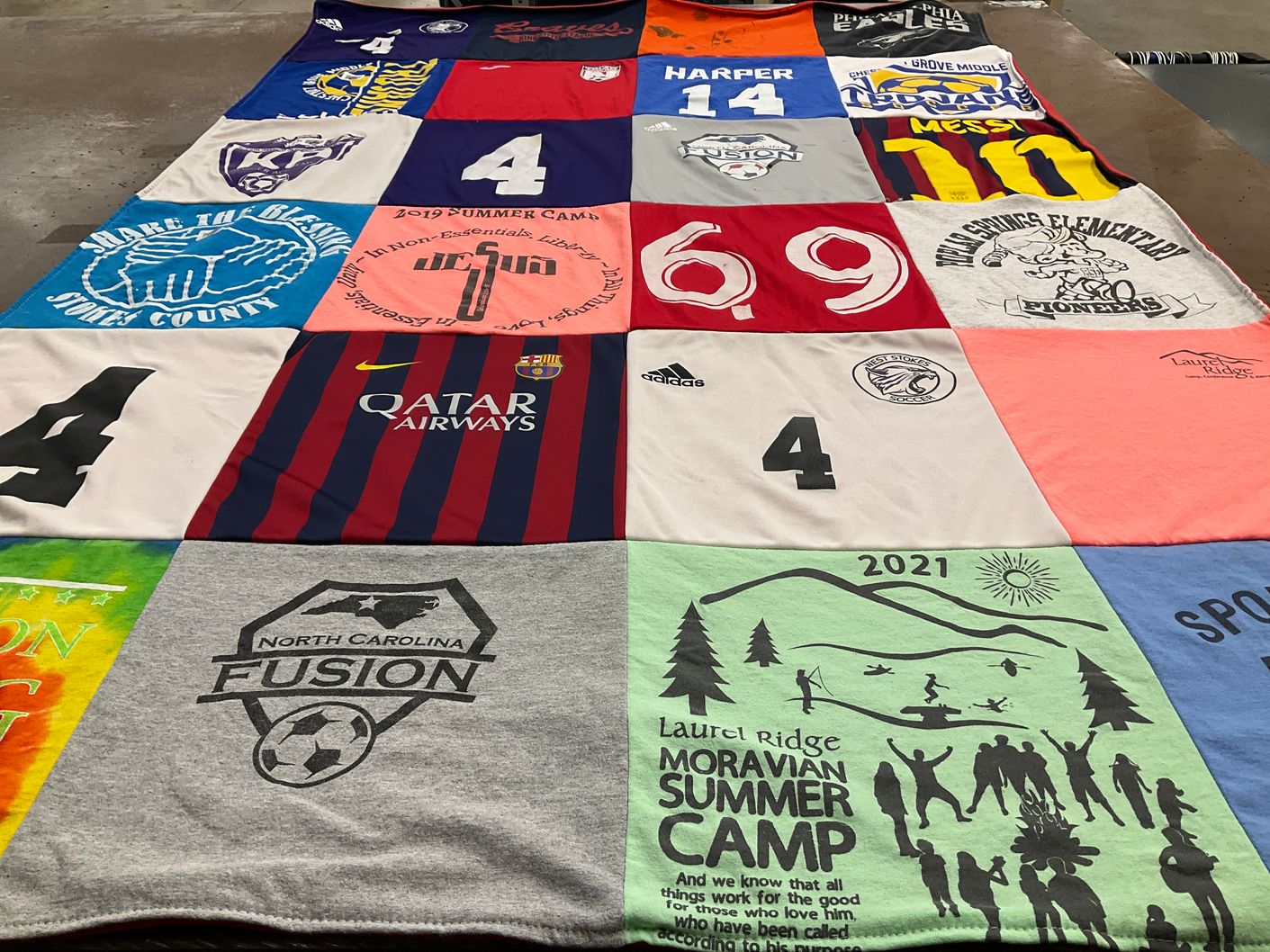T-shirt quilt featuring north carolina fusion by Jennifer from NC