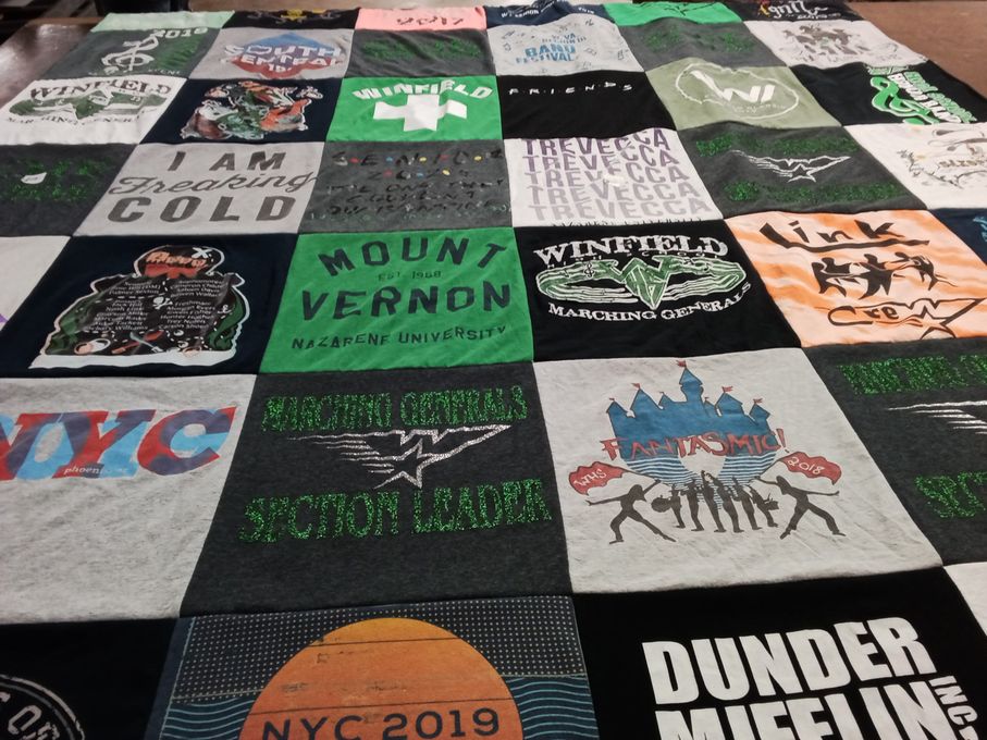 T-shirt quilt from mount vernon nazarene university, winfield marching generals by Zoie from WV