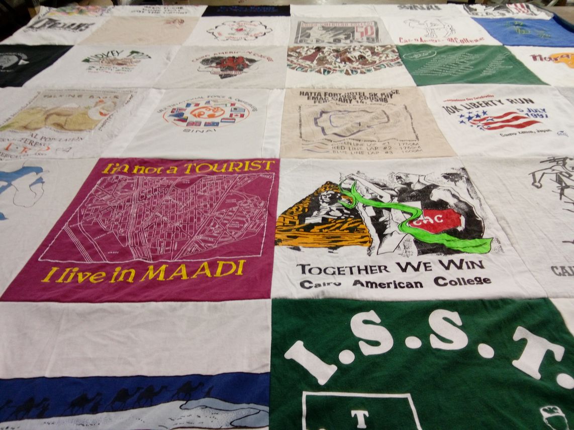 T-shirt quilt from cairo american college by Carin from TX